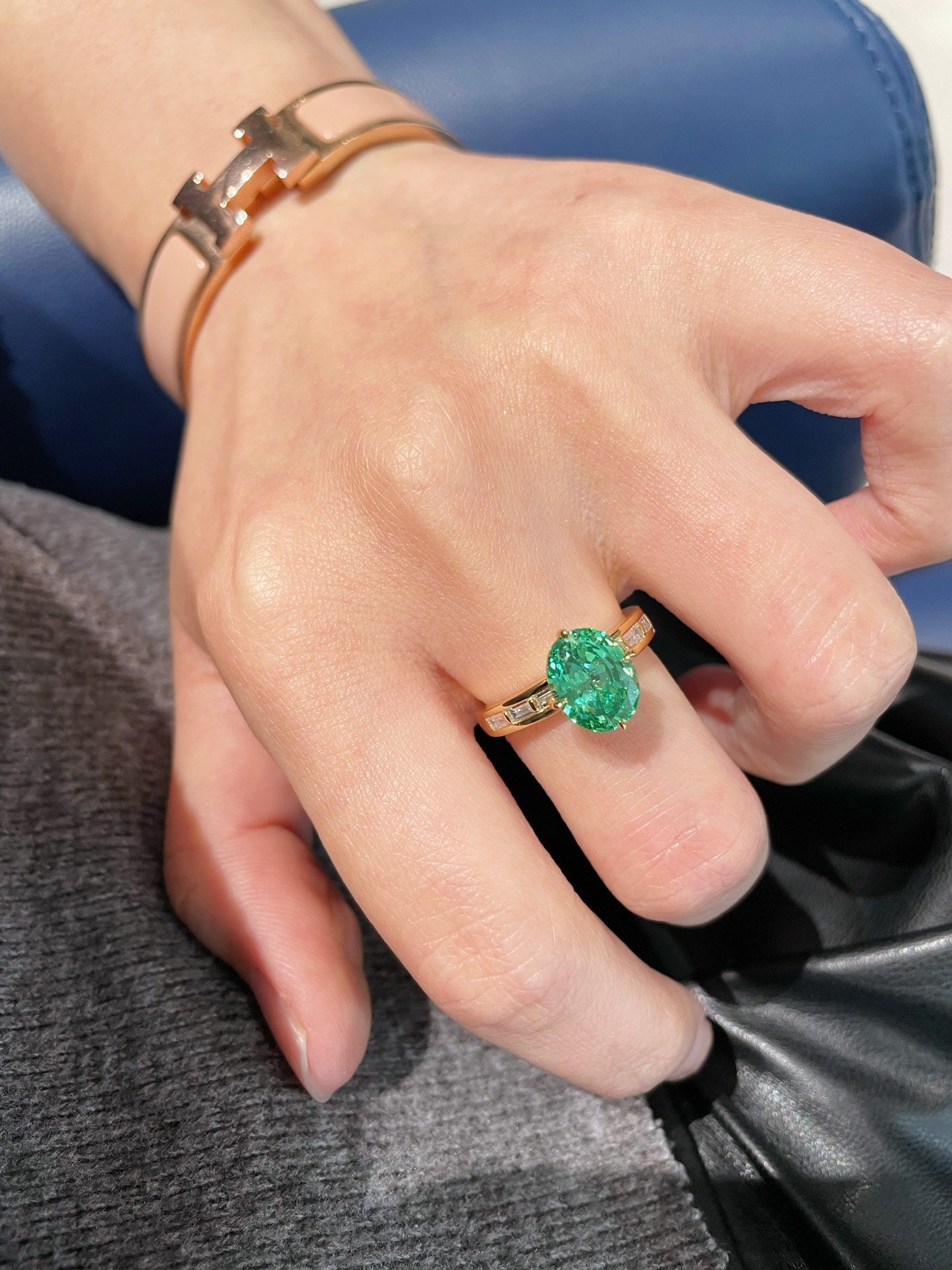 Paraiba Ice Sugar T - Bar Ring - floysun