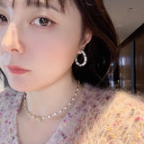 Pavé Leopard Print Hoop Earrings - floysun