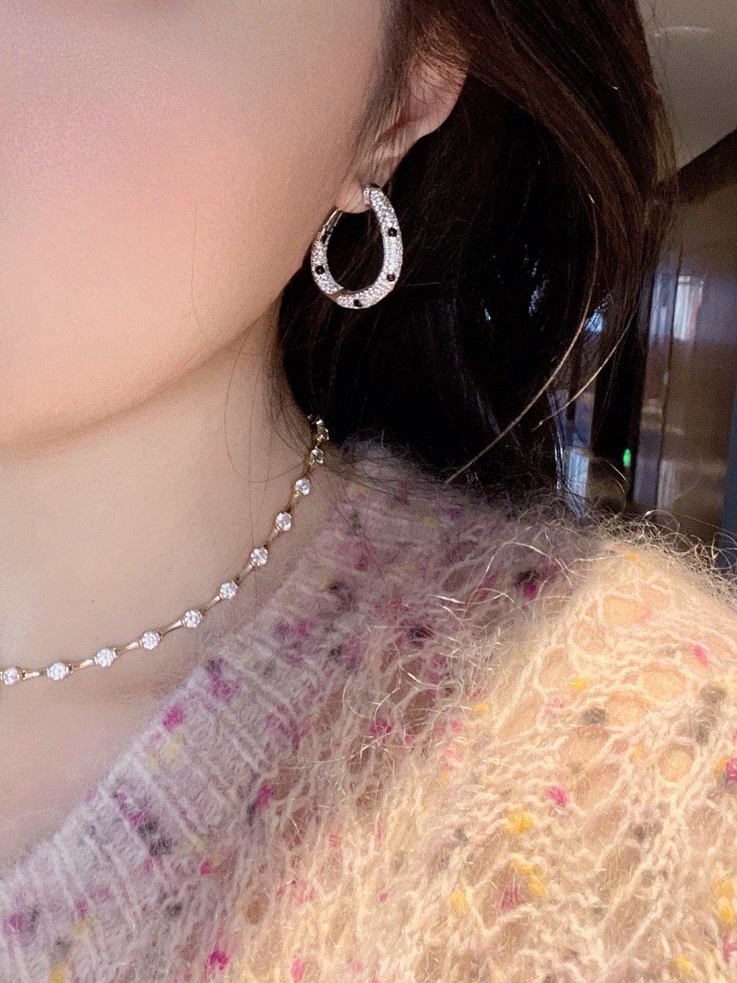 Pavé Leopard Print Hoop Earrings - floysun