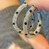 Pavé Leopard Print Hoop Earrings - floysun