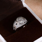 Pavé Lion Coin Statement Ring - floysun