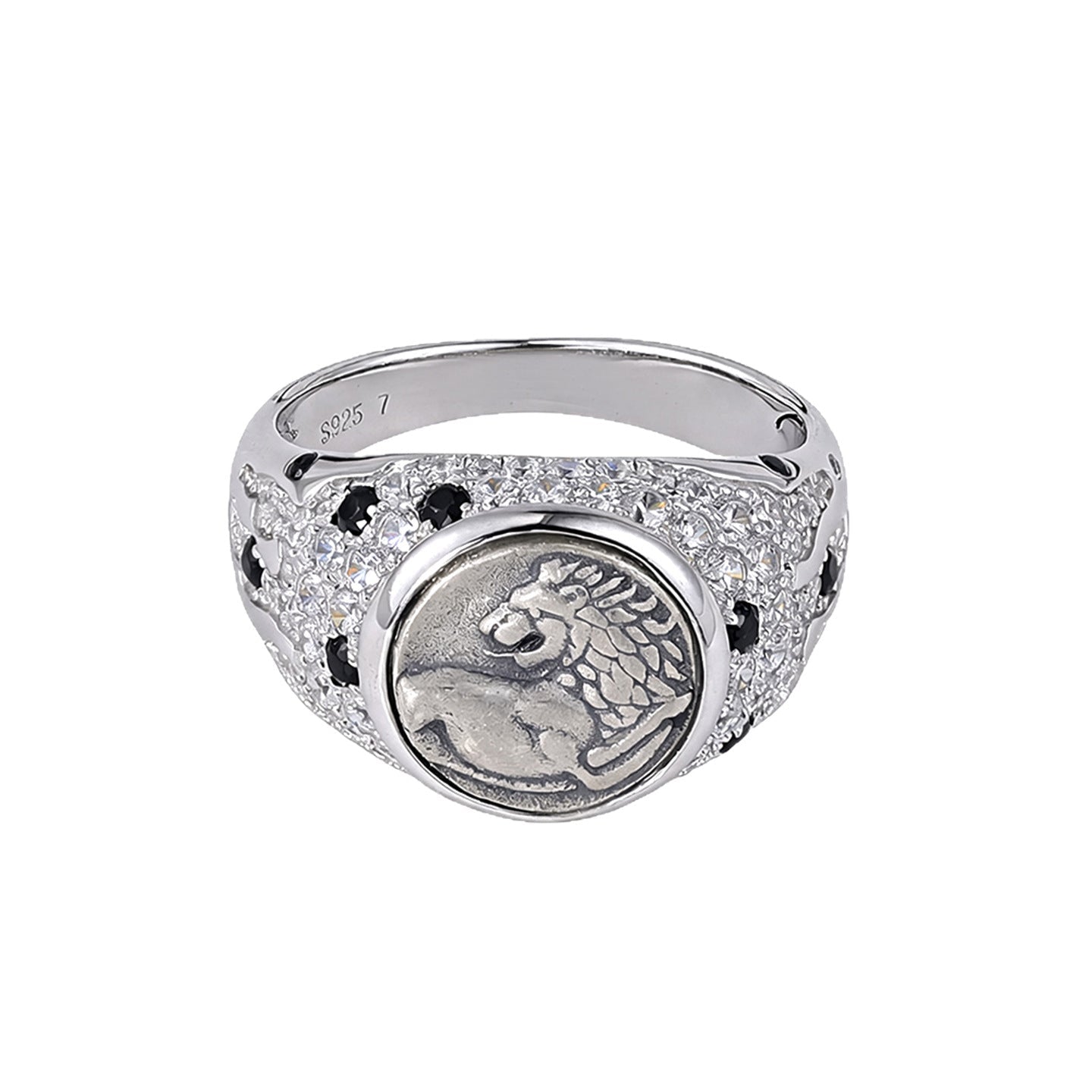 Pavé Lion Coin Statement Ring - floysun