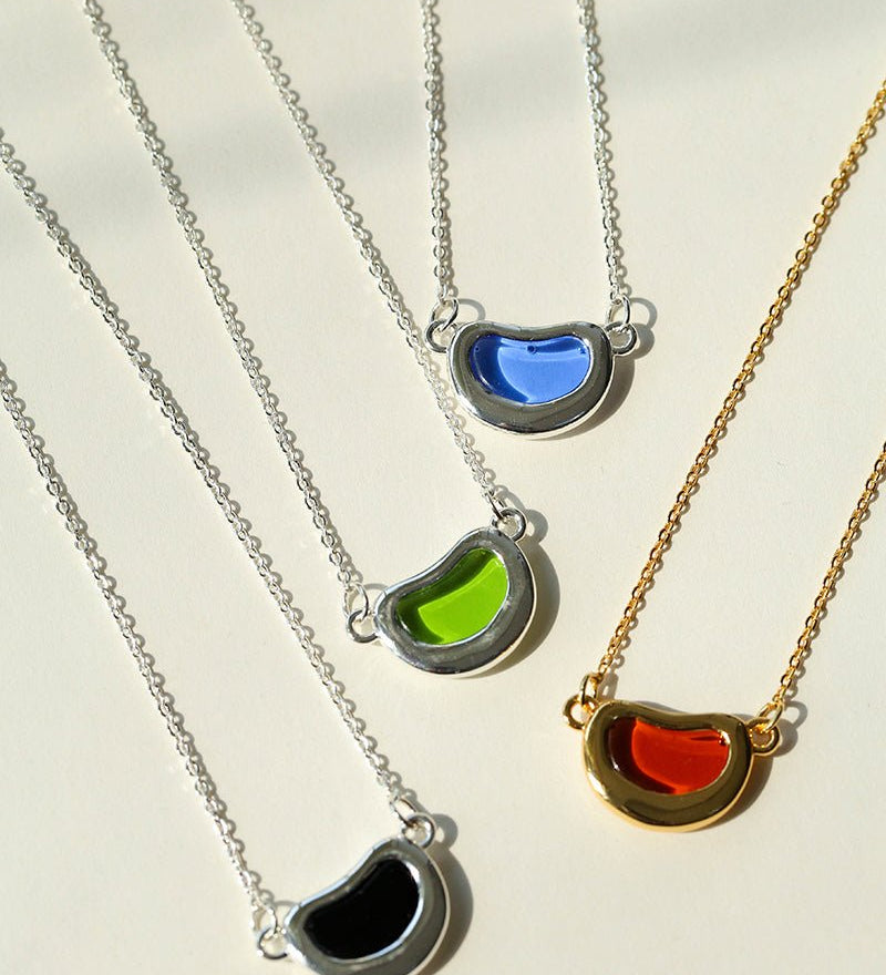 Pea Pod Dream – Colorful Glass Bead Necklace - floysun