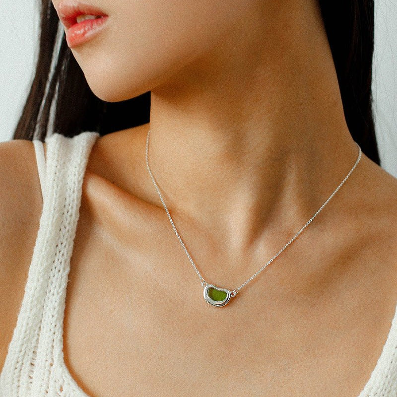 Pea Pod Dream – Colorful Glass Bead Necklace - floysun