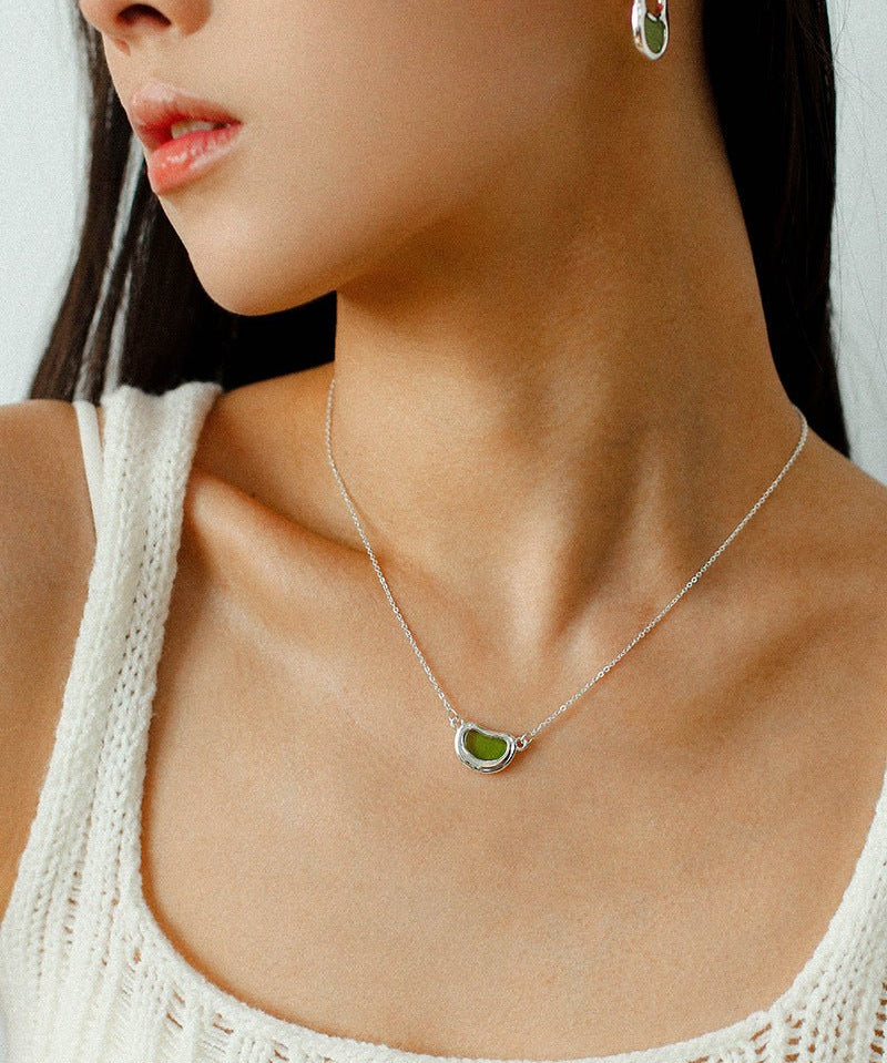 Pea Pod Dream – Colorful Glass Bead Necklace - floysun