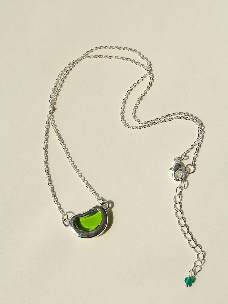 Pea Pod Dream – Colorful Glass Bead Necklace - floysun