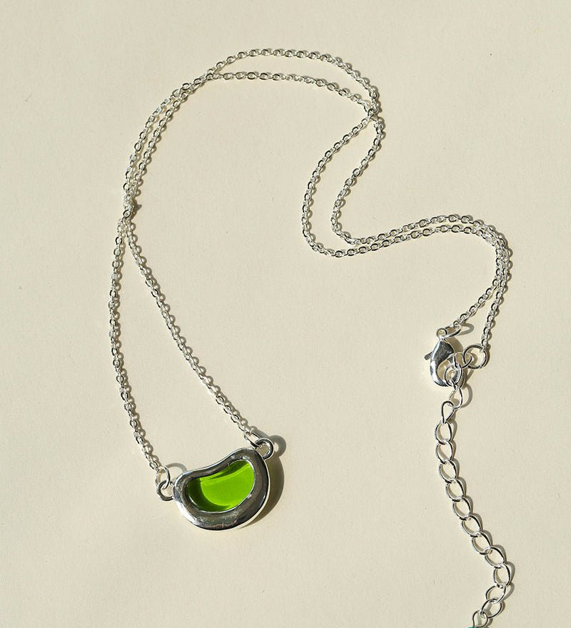 Pea Pod Dream – Colorful Glass Bead Necklace - floysun