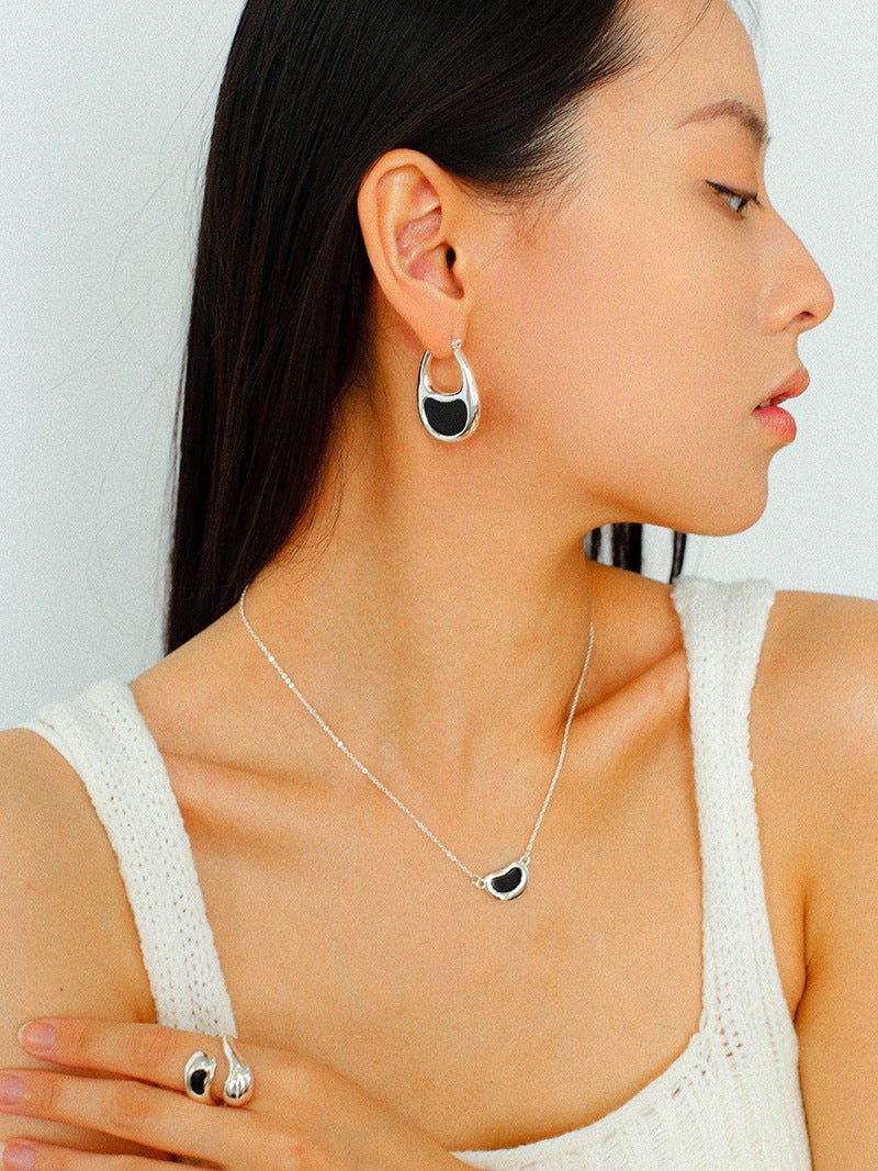 Pea Pod Whimsy – Colorful Glass Hoop Earrings Large & Small Sizes - floysun