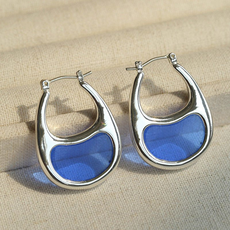 Pea Pod Whimsy – Colorful Glass Hoop Earrings Large & Small Sizes - floysun