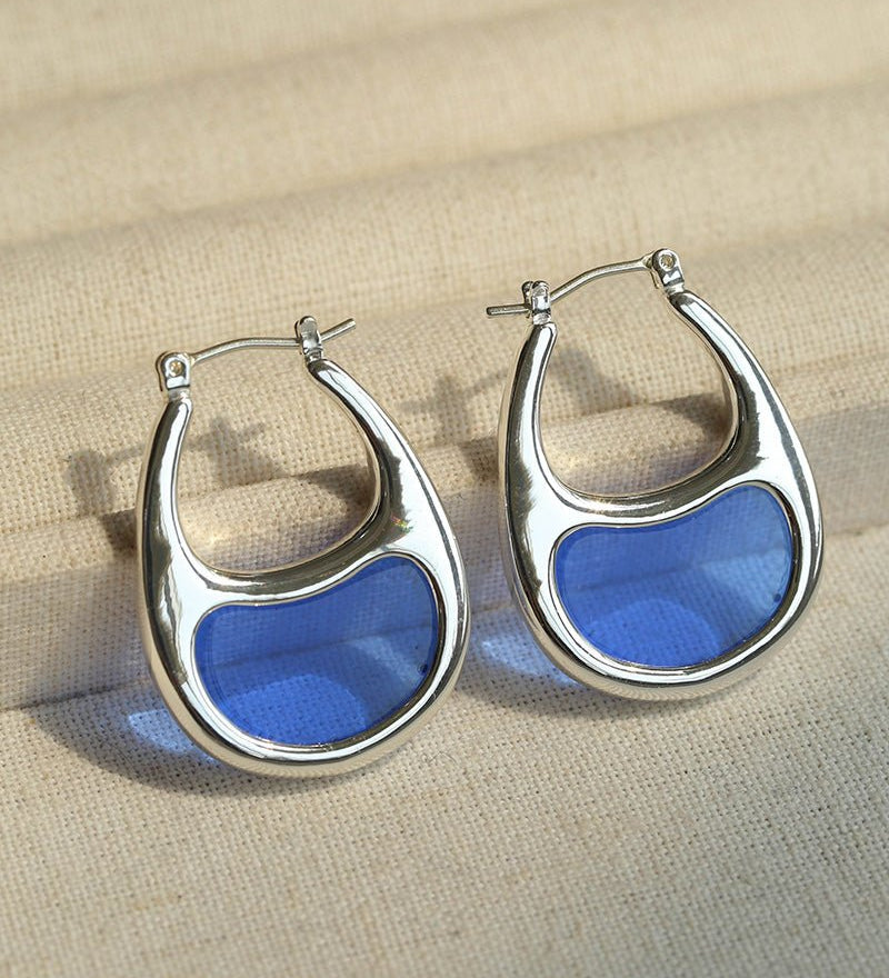 Pea Pod Whimsy – Colorful Glass Hoop Earrings Large & Small Sizes - floysun