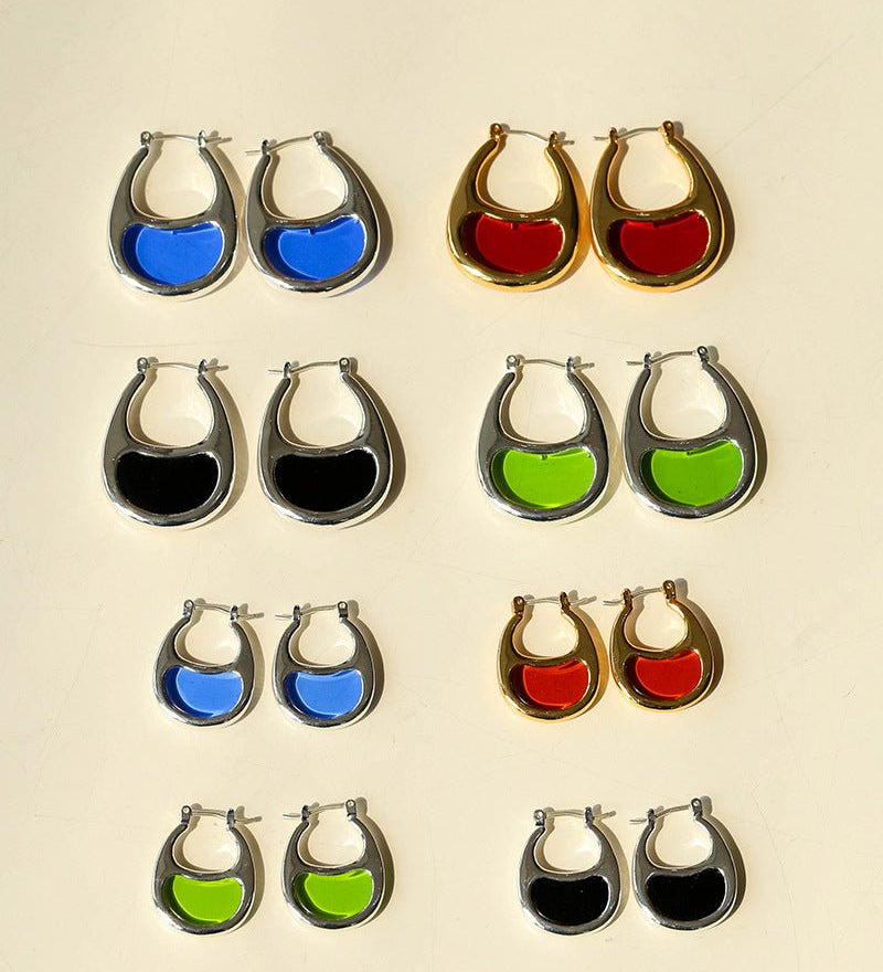 Pea Pod Whimsy – Colorful Glass Hoop Earrings Large & Small Sizes - floysun