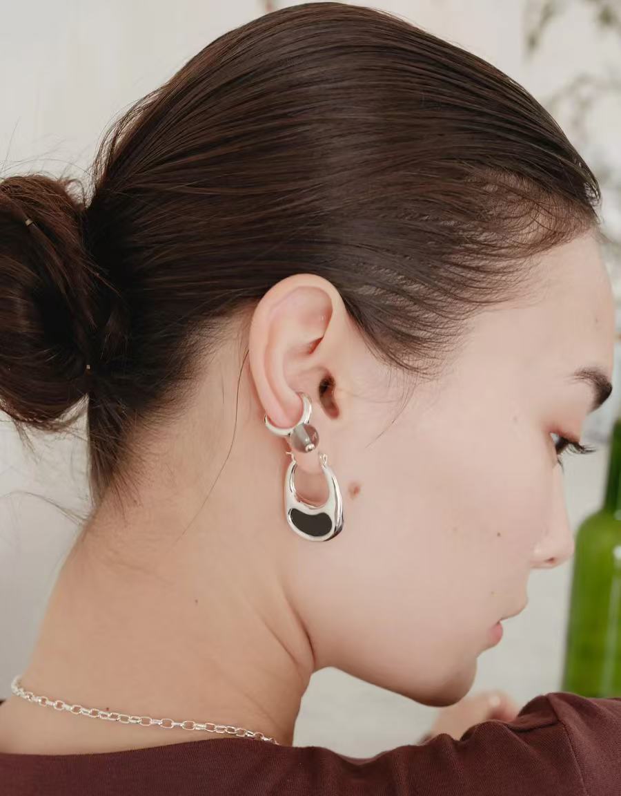 Pea Pod Whimsy – Colorful Glass Hoop Earrings Large & Small Sizes - floysun