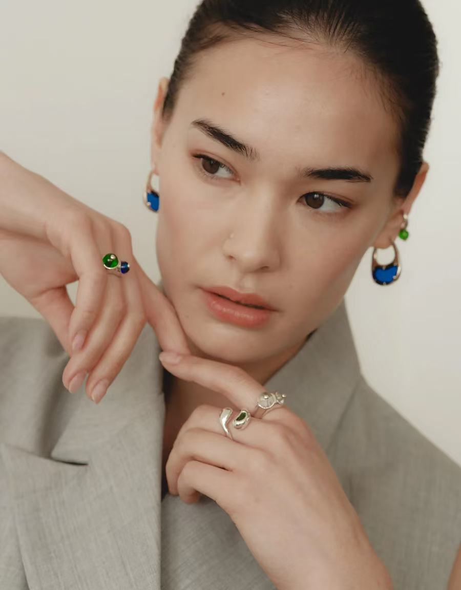 Pea Pod Whimsy – Colorful Glass Hoop Earrings Large & Small Sizes - floysun