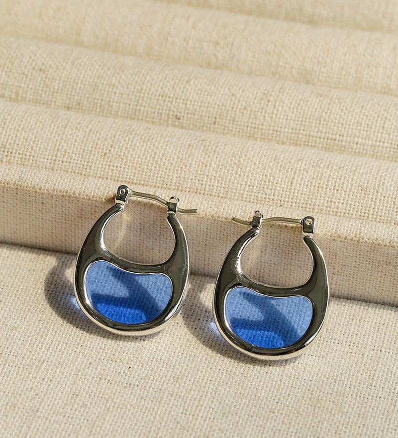 Pea Pod Whimsy – Colorful Glass Hoop Earrings Large & Small Sizes - floysun