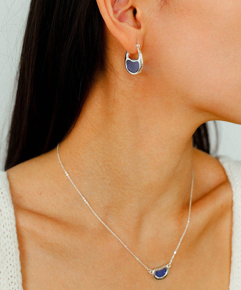 Pea Pod Whimsy – Colorful Glass Hoop Earrings Large & Small Sizes - floysun