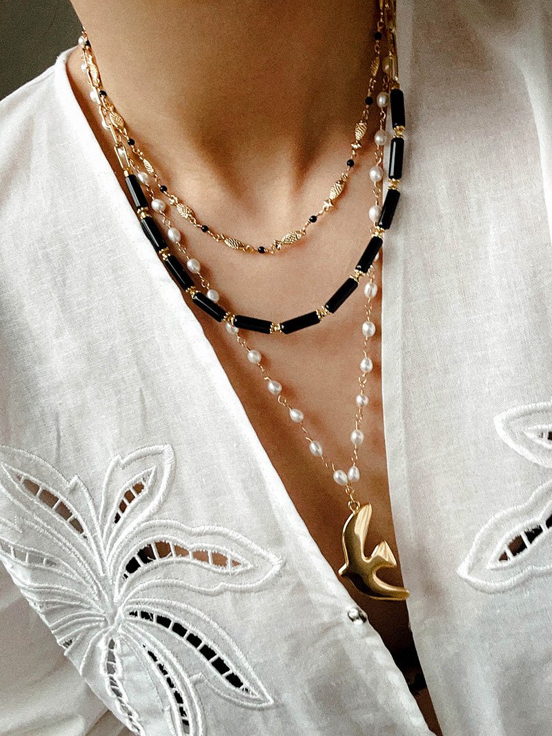 Peace Dove Pendant Pearl Necklace - floysun