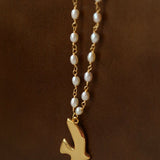 Peace Dove Pendant Pearl Necklace - floysun