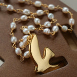 Peace Dove Pendant Pearl Necklace - floysun