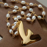 Peace Dove Pendant Pearl Necklace - floysun