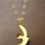 Peace Dove Pendant Pearl Necklace - floysun