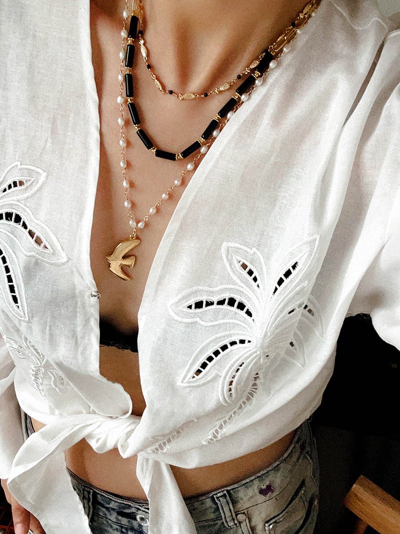 Peace Dove Pendant Pearl Necklace - floysun