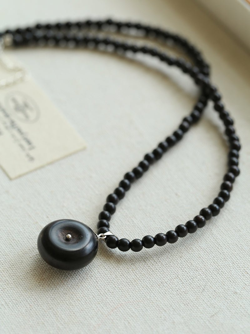 Peace Fruit Ebony Wood Necklace - floysun