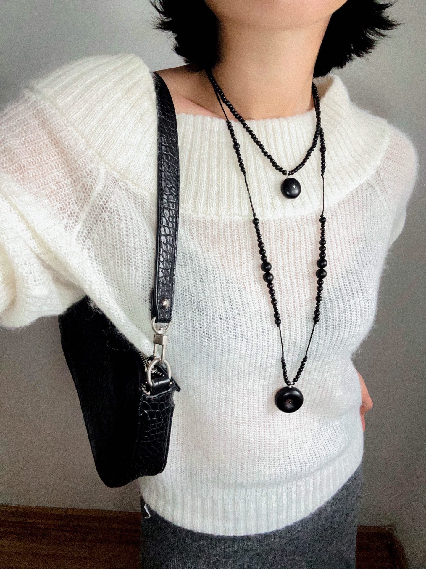 Peace Fruit Ebony Wood Necklace - floysun