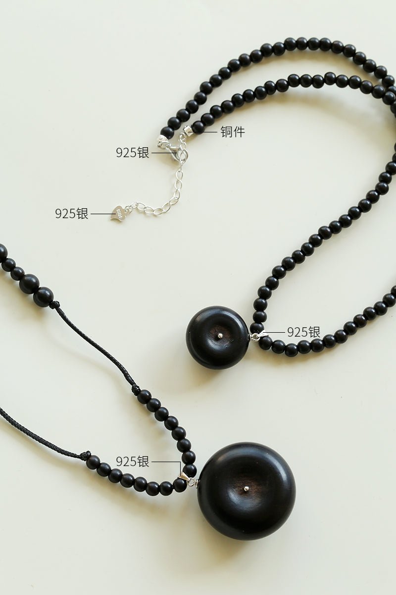 Peace Fruit Ebony Wood Necklace - floysun