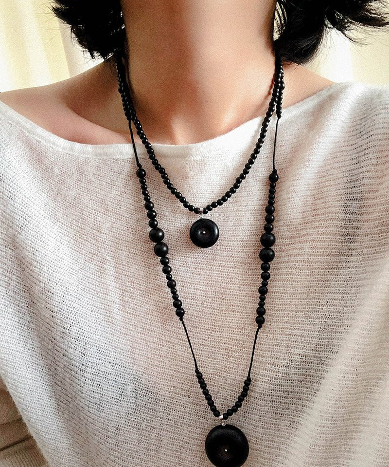 Peace Fruit Ebony Wood Necklace - floysun