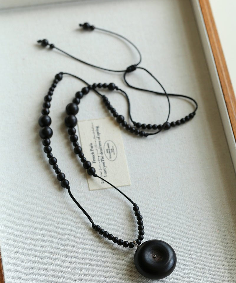 Peace Fruit Ebony Wood Necklace - floysun
