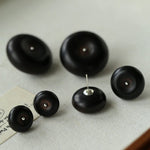 Peace Fruit Ebony Wood Stud Earrings - floysun