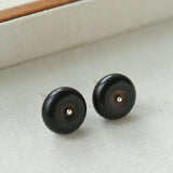 Peace Fruit Ebony Wood Stud Earrings - floysun