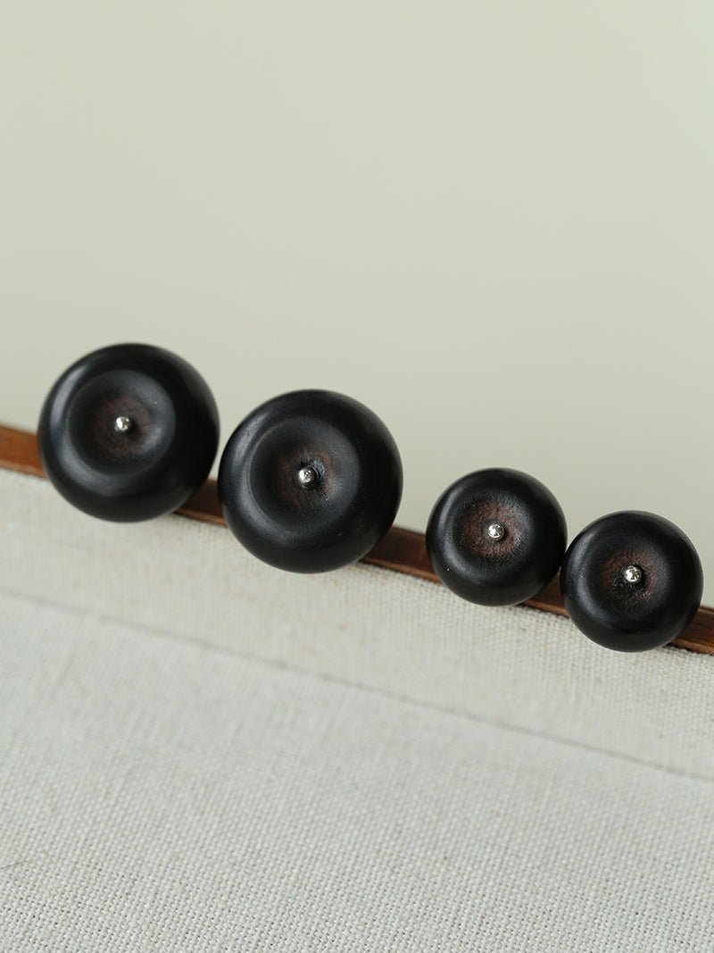 Peace Fruit Ebony Wood Stud Earrings - floysun