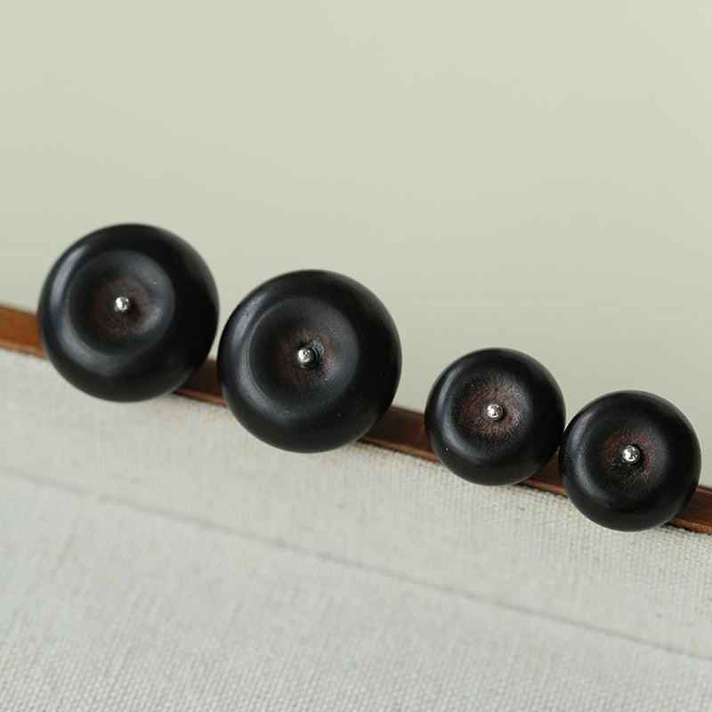 Peace Fruit Ebony Wood Stud Earrings - floysun