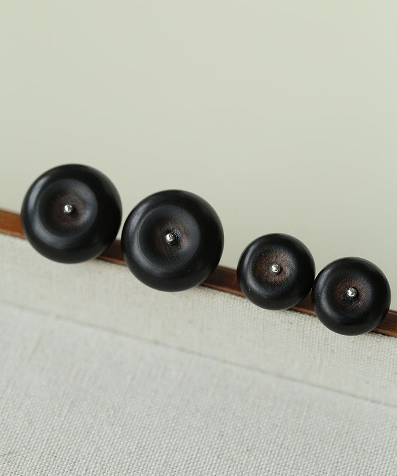 Peace Fruit Ebony Wood Stud Earrings - floysun