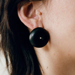 Peace Fruit Ebony Wood Stud Earrings - floysun