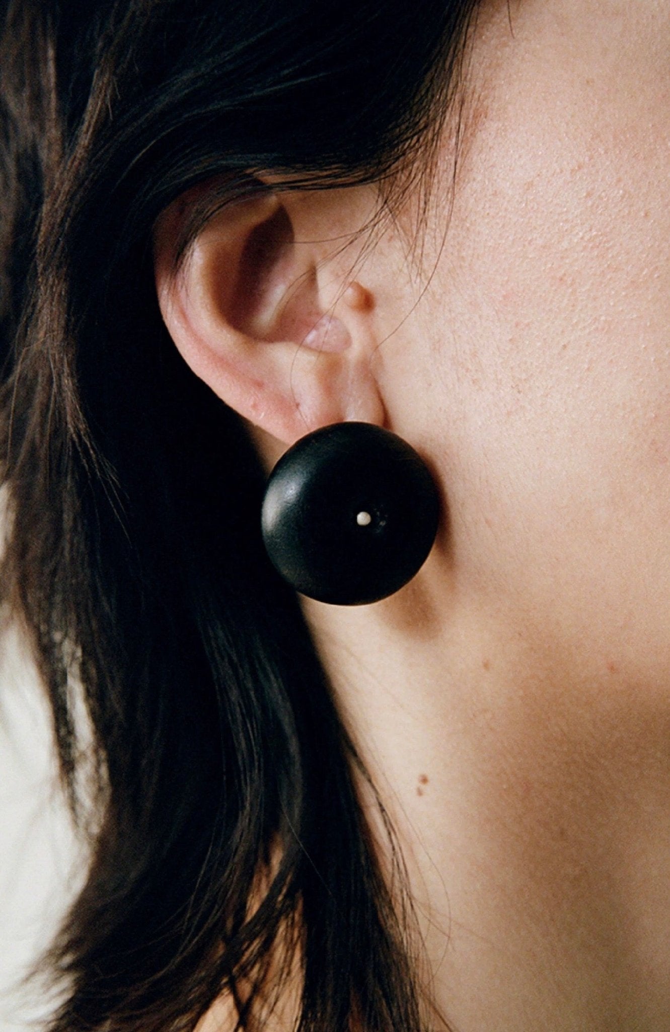 Peace Fruit Ebony Wood Stud Earrings - floysun