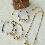 Peanut Woven Necklace – White Crystal & Shell Beads - floysun