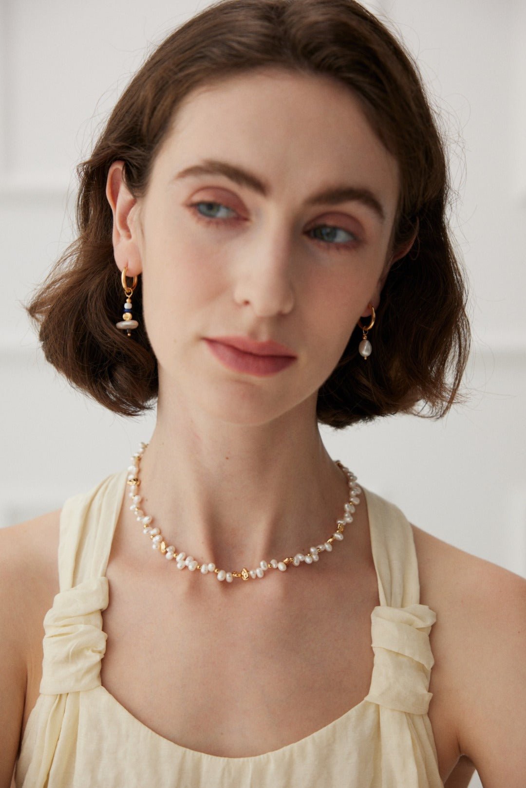 Pearl and Gemstone Pendant Earrings from the AB Collection - floysun