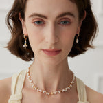 Pearl and Gemstone Pendant Earrings from the AB Collection - floysun