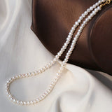 Pearl Collar Necklace with Gold Beads - floysun
