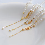 Pearl Collar Necklace with Gold Beads - floysun