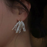 Pearl Firework Earrings | Freshwater Pearl Tassel Earrings - floysun