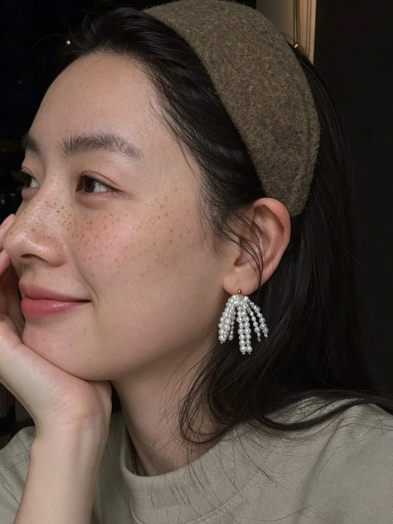 Pearl Firework Earrings | Freshwater Pearl Tassel Earrings - floysun