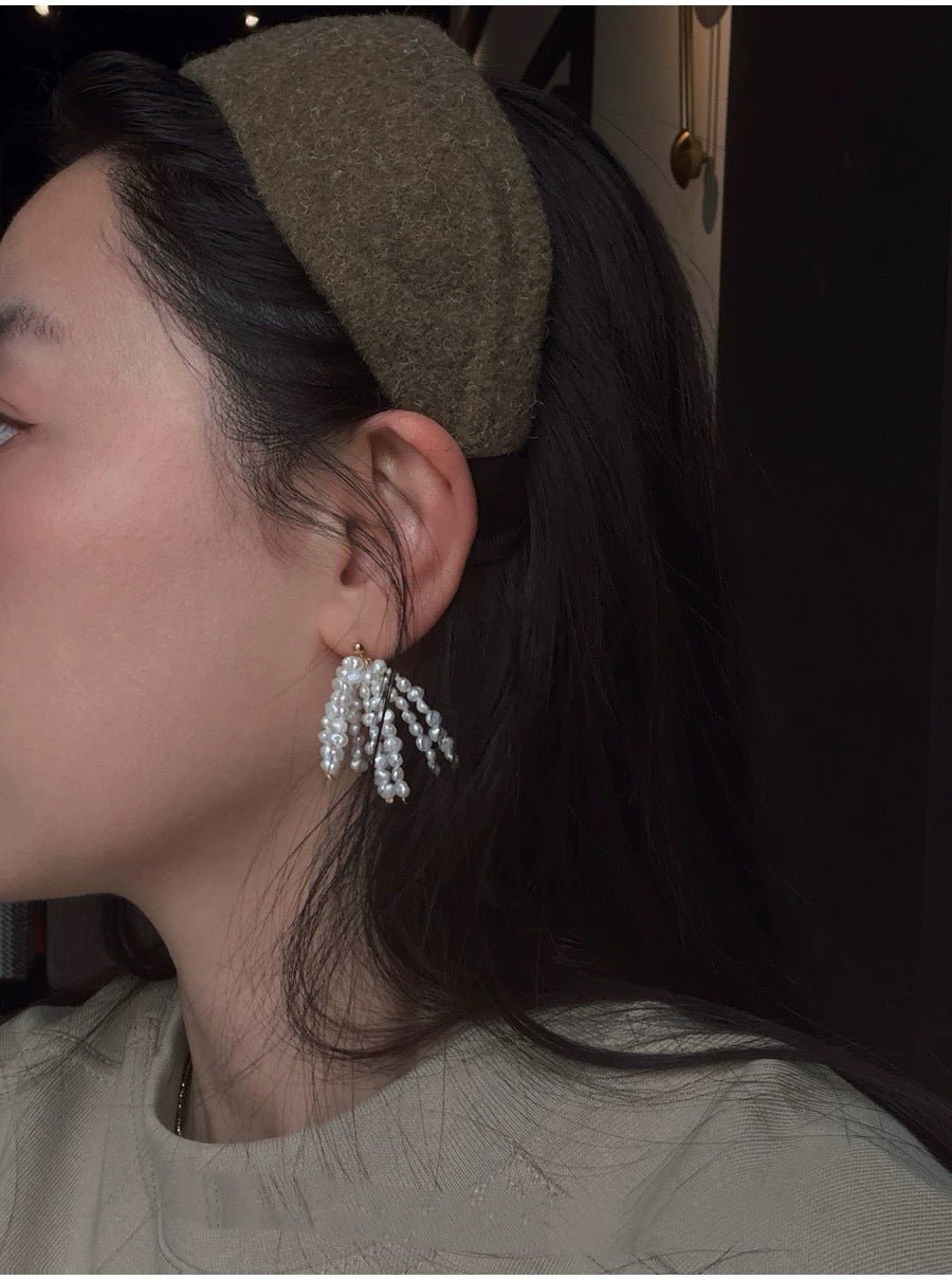 Pearl Firework Earrings | Freshwater Pearl Tassel Earrings - floysun