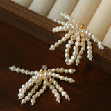 Pearl Firework Earrings | Freshwater Pearl Tassel Earrings - floysun