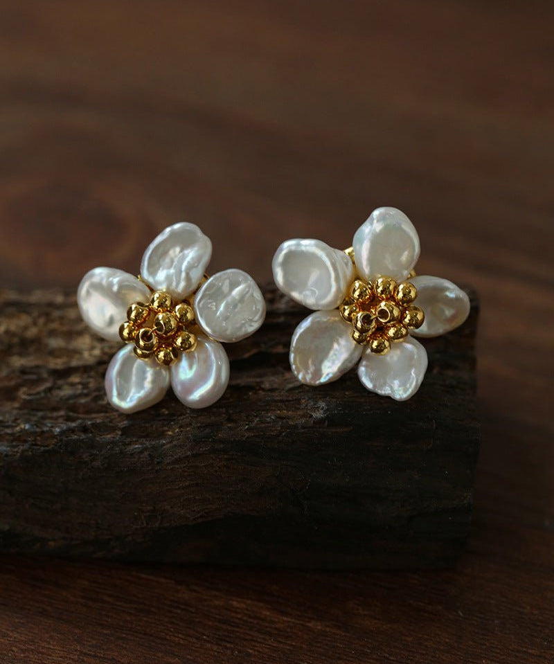 Pearl Floret Stud Earrings - floysun