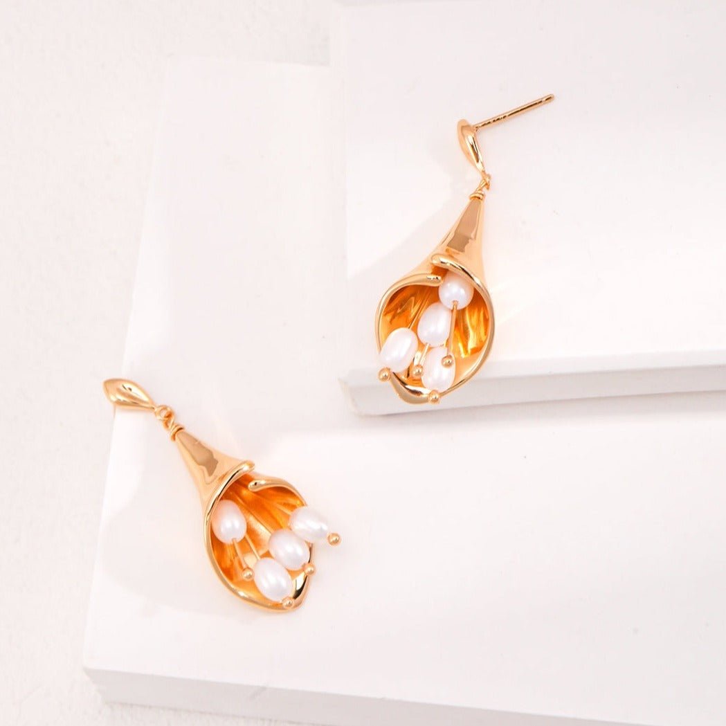 Pearl Stamen Drop Earrings - floysun