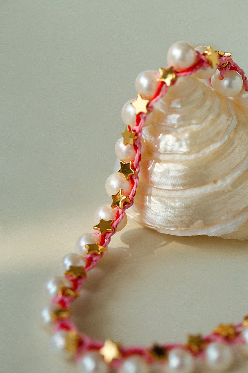 Pearl Star Braided Necklace - floysun