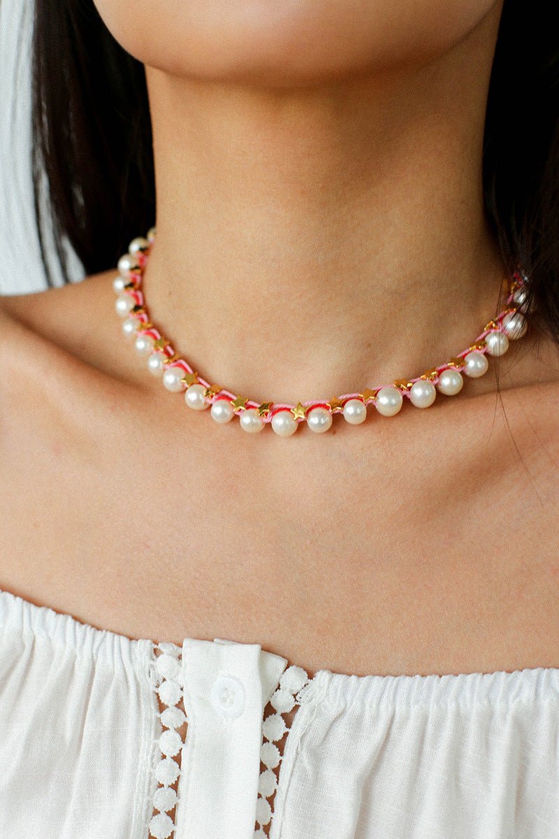 Pearl Star Braided Necklace - floysun